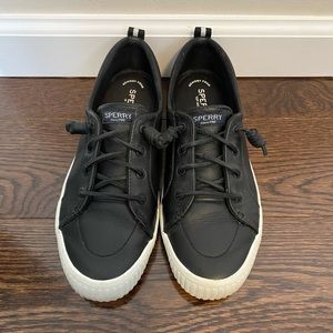 Black leather Sperry Shoes